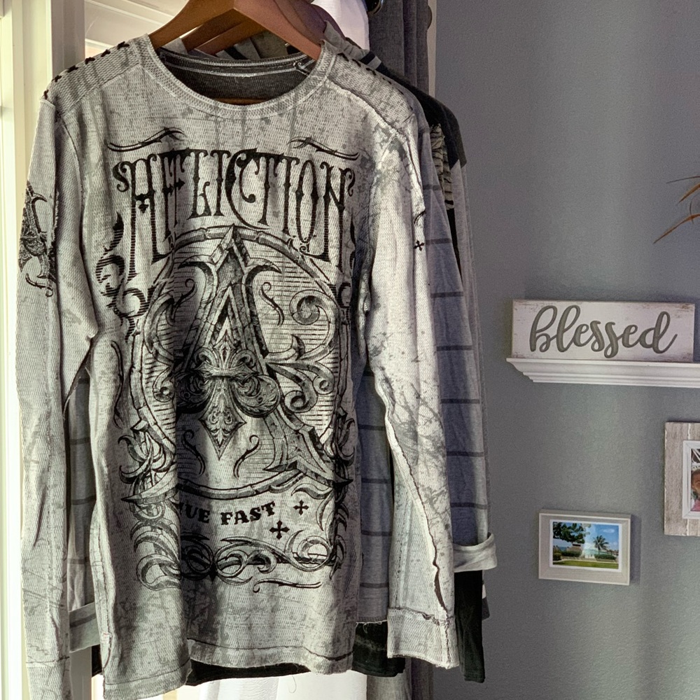 Affliction Buckle reversible long sleeve T-Shirt
